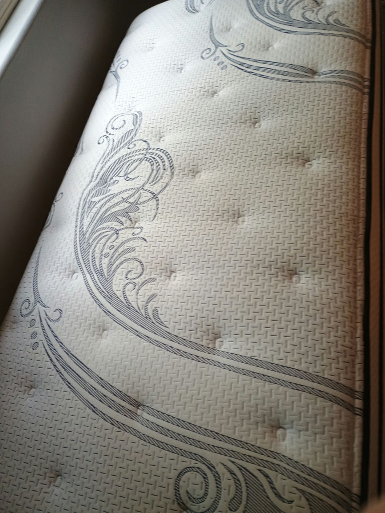 Twin sized beautyrest mattress, box spring, frame and bedding - image 4 of 7