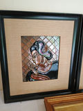 Three framed artworks: two MCM Coppercraft tile portraits and a vintage portrait print - thumbnail 4 of 10
