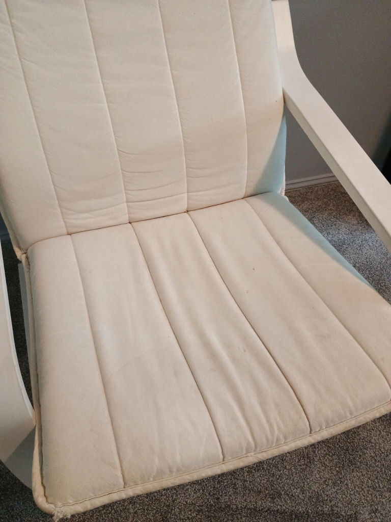 White upholstered lounge chair with cushions, IKEA  - image 4 of 4