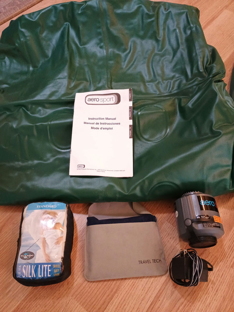 AeroSport Air Mattress with bag, Travel Gear Set with Green Bags, Silk Lite Liner - image 2 of 2