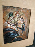 Three framed artworks: two MCM Coppercraft tile portraits and a vintage portrait print - thumbnail 2 of 10