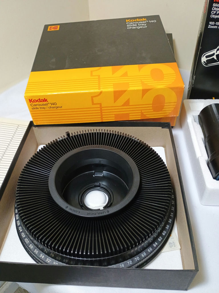 Kodak slide projector, carousel trays and projection lens - image 4 of 4