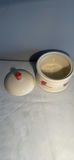 Ceramic lidded canister and blue-glazed ceramic bowl - thumbnail 4 of 5