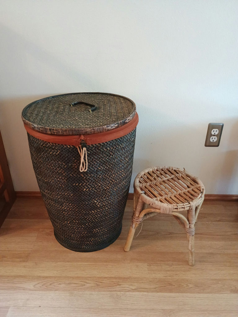 Woven laundry basket, stool - image 1 of 4