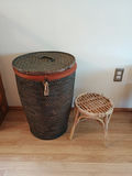 Woven laundry basket, stool - thumbnail 1 of 4
