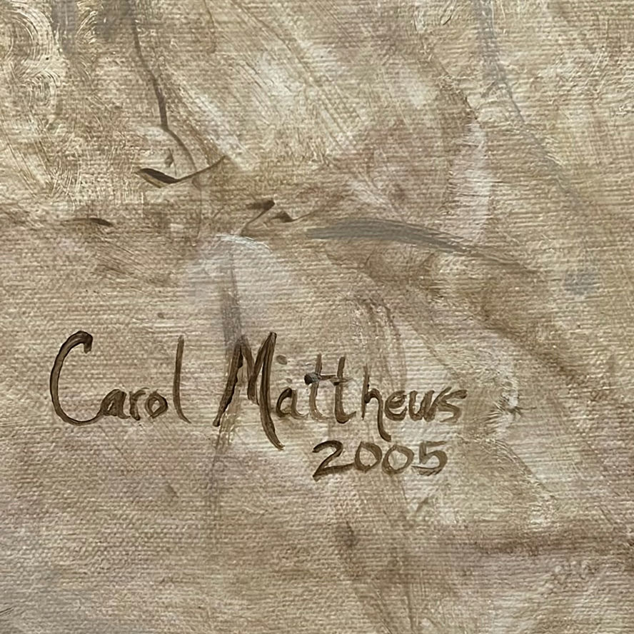 Framed Carol Matthews 2005 Angel Portrait Painting - image 3 of 5