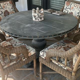 Round Dining Table with Four Wicker Chairs and Decorative Sculptures - thumbnail 4 of 7