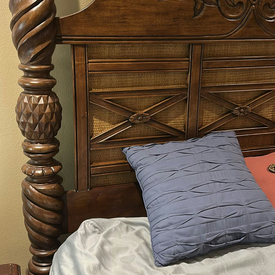 Wood Four-Poster Bed Frame - image 5 of 8