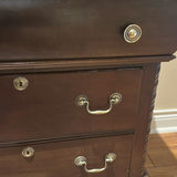 Dark Wood Nightstand with Three Drawers - thumbnail 4 of 8