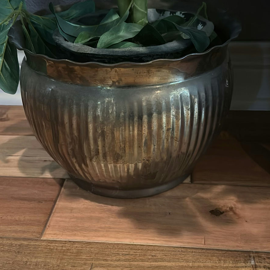 Artificial Plant in Metal Planter and Wooden Magazine Rack with Magazines - image 2 of 9