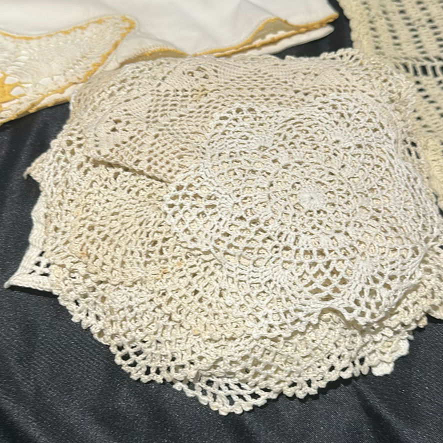 Collection of Vintage Embroidered Linens and Lace Textiles - image 12 of 22
