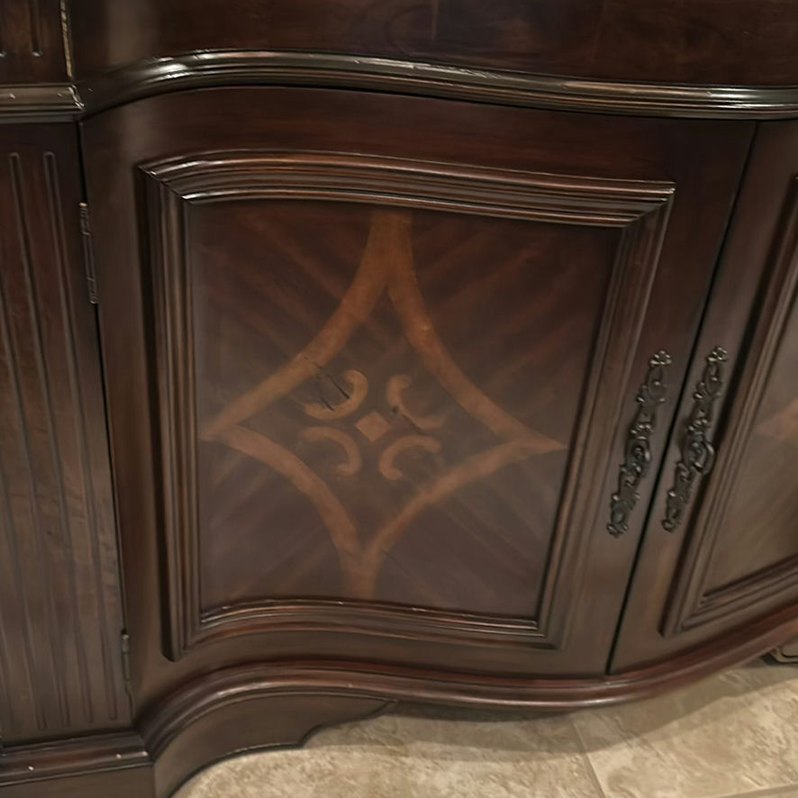 Dark Wood Cabinet with Marble-Style Top - image 3 of 7