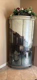 Hand-Painted Curved Cabinet with Decorative Floral Arrangement - thumbnail 1 of 7