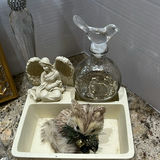 Decorative Candles, Angel Figurines, Framed Fairy Art, and Crystal Clock Set - thumbnail 6 of 7
