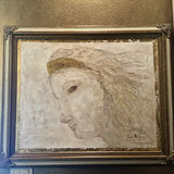 Framed Carol Matthews 2005 Angel Portrait Painting - thumbnail 1 of 5