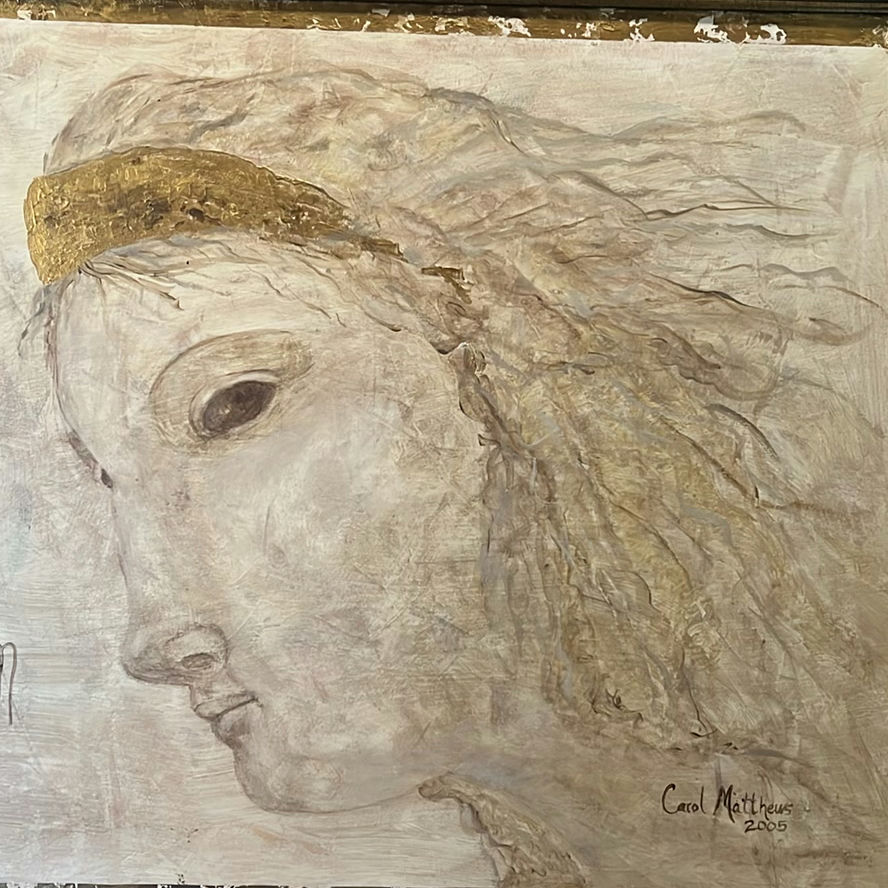 Framed Carol Matthews 2005 Angel Portrait Painting - image 4 of 5
