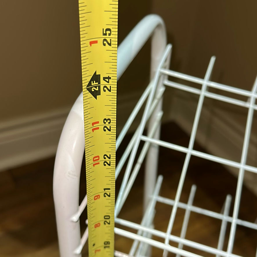 Metal Utility Cart Frame and White Wire Storage Rack - image 4 of 7