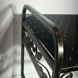 Metal Upholstered Bench with Floral Scrollwork - thumbnail 3 of 5