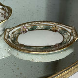 Decorative Porcelain Vanity Set with Mirrored Tray - thumbnail 7 of 8