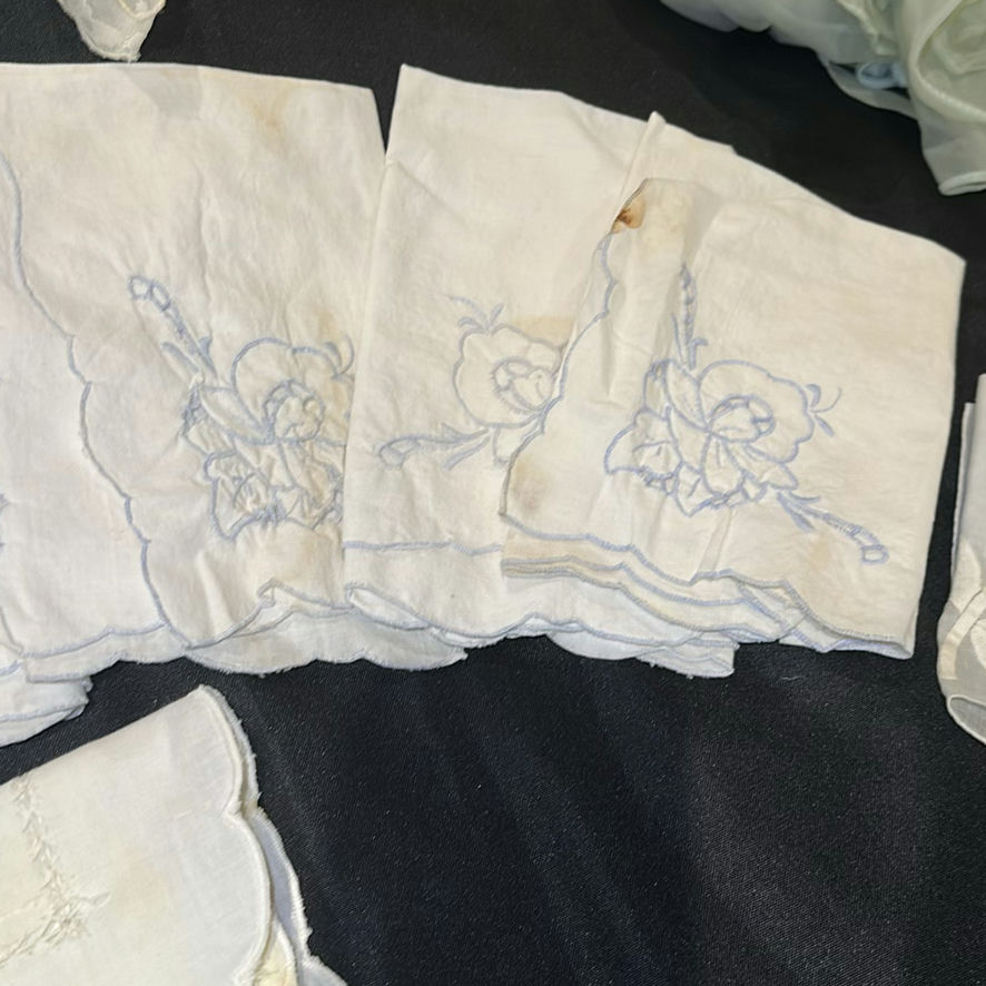 Collection of Vintage Embroidered Linens and Lace Textiles - image 6 of 22
