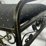 Metal Upholstered Bench with Floral Scrollwork - thumbnail 5 of 5