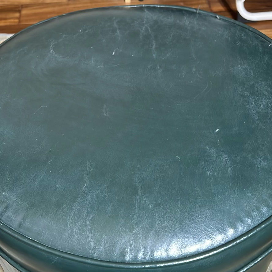 Round Green Upholstered Storage Ottoman - image 4 of 5