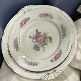 Glass Stemware, Floral Porcelain Plates, and Black Electric Appliance - thumbnail 4 of 12