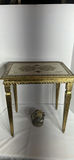 Decorative Gold-Tone Side Table and Bird Candle Holder - thumbnail 1 of 7