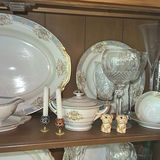 Wood China Cabinet with Tiffany & Co. China, Glassware, and Decorative Items - thumbnail 6 of 16