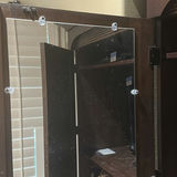 Wood Cabinet with Woven Panel Doors and Interior Mirror - thumbnail 4 of 6