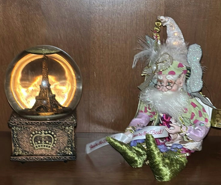 Decorative Chest, Red Carved Decor, Figurines, Clock, and Assorted Home Decor Items - image 4 of 11