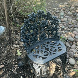 Garden Bench, Angel Statue, Metal Decorative Chairs, and Black Planter - thumbnail 5 of 5