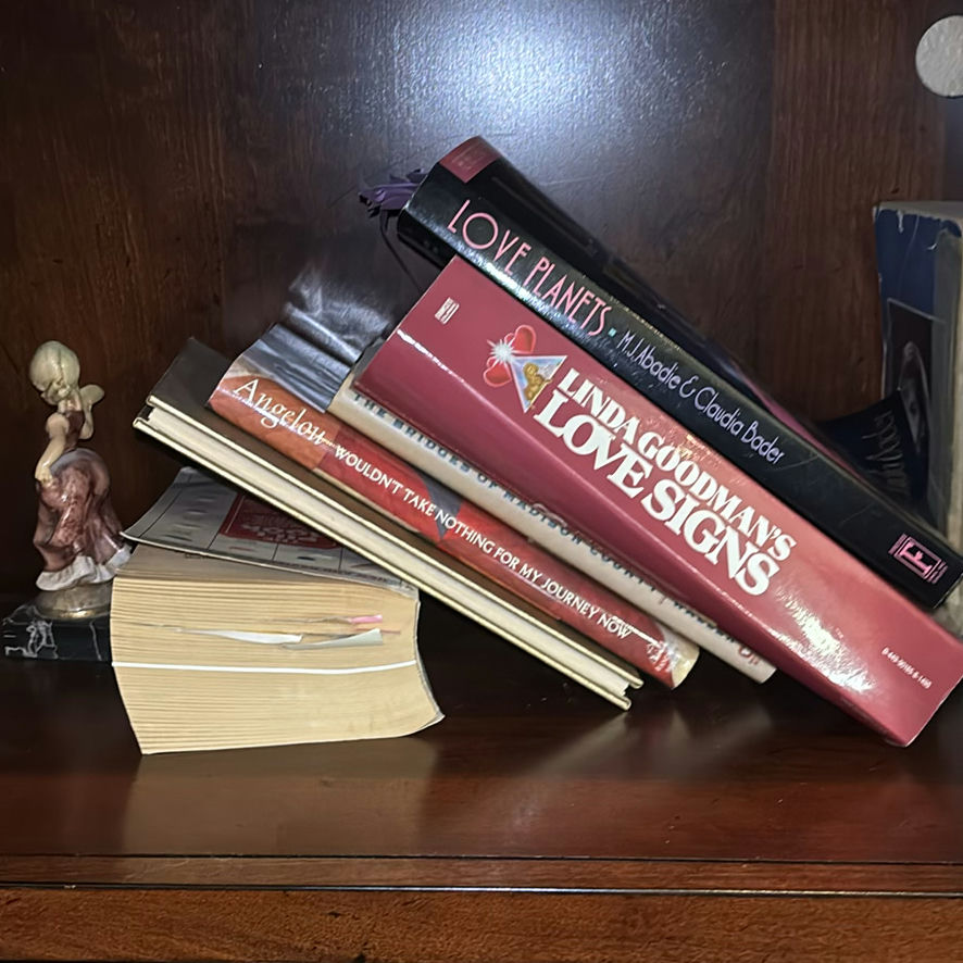 Wooden Bookshelf with Books and Decorative Items - image 7 of 15