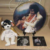 Elvis Presley Collectible Plate, Plush Bear, and Coasters - thumbnail 1 of 9
