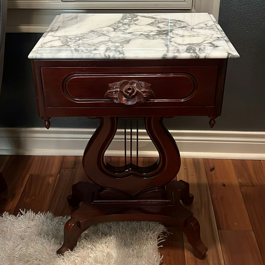 3-pieces total: Victorian Mahogany, 2 side tables and 1 round sofa table - image 1 of 11