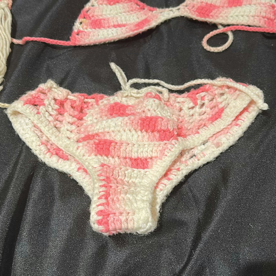 Handmade Crochet Bikini Set and Fringe Top - image 2 of 5