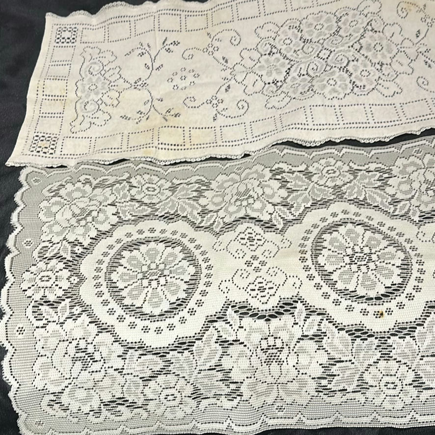 Two Lace Tablecloths and Folded Lace Linen - image 3 of 4