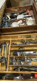 Assorted Kitchen Utensils, Flatware, Ceramic Bowl, and Cast Iron Skillet - thumbnail 1 of 9