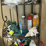 Metal Storage Shelf with Cleaning Supplies and Household Items - thumbnail 3 of 5