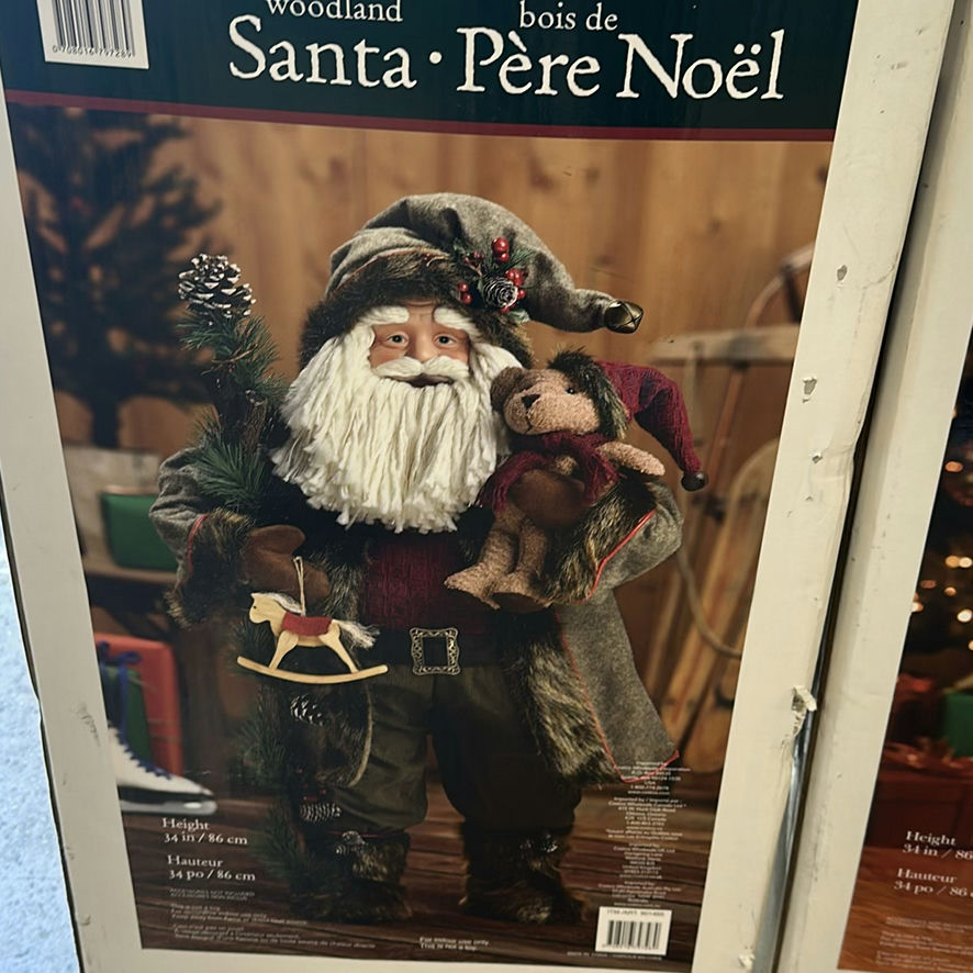 Bear Tree Trunk Decor and Two Santa Claus Figures - image 4 of 5