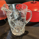 Red Cast Iron Cookware, Stainless Steel Kettle, and Glass Pitcher - thumbnail 3 of 6