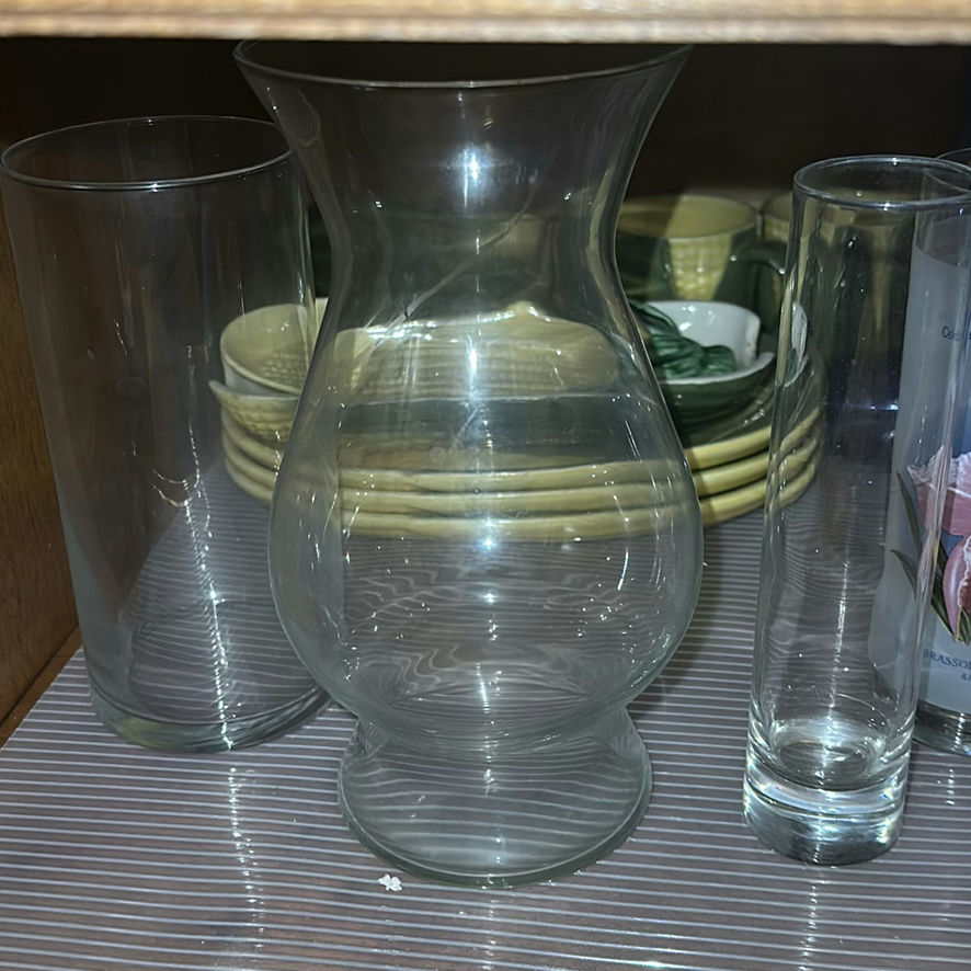 Decorative Vases, Ceramic Jug, Wooden Vase, and Glassware - image 9 of 14