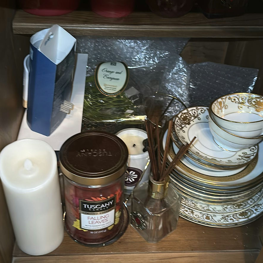 Wood China Cabinet with Tiffany & Co. China, Glassware, and Decorative Items - image 9 of 16