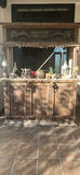 Rustic Wooden Bar Cabinet with Decorative Items - thumbnail 1 of 7