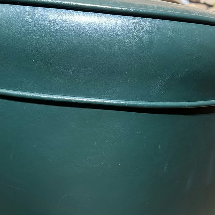 Round Green Upholstered Storage Ottoman - image 5 of 5