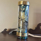 Wooden Curio Cabinet with Decorative Globe and Glass Cylinder Decor - thumbnail 5 of 7