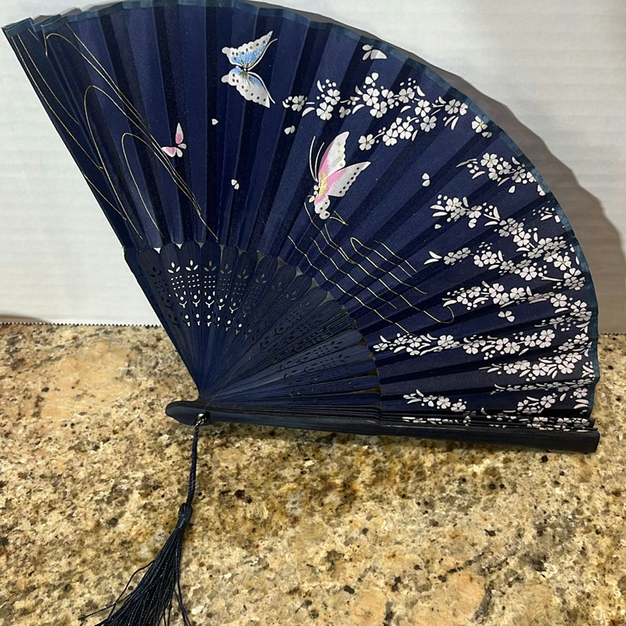 Decorative Hand Fan, Heart-Shaped Boxes, and Hummingbird Necklace - image 3 of 5