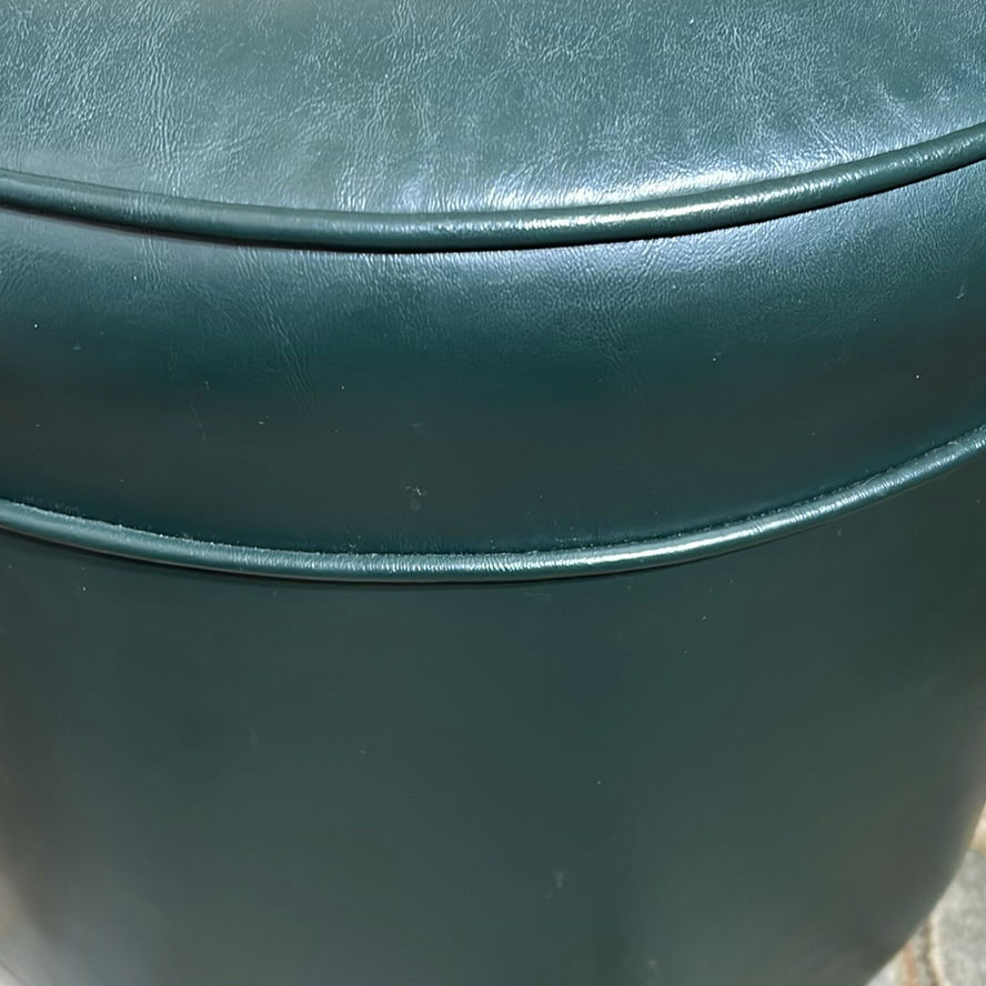 Round Green Upholstered Storage Ottoman - image 2 of 5
