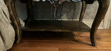Mirrored Nightstand with Table Lamp, Clocks, and Decorative Globe - thumbnail 8 of 8