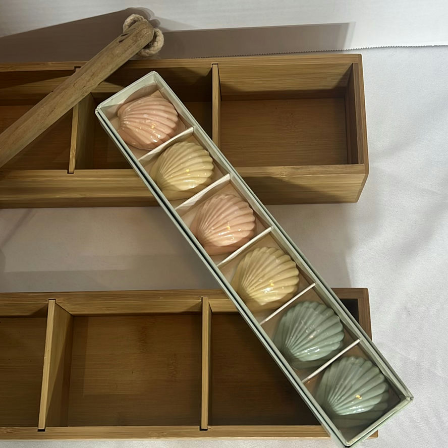 Bamboo Bathroom Organizers, Bath Loofah, and Shell-Shaped Soap Set - image 3 of 6